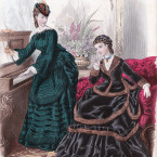 La mode illustrée, incisione acquerellata La mode illustrée, incisione acquerellata