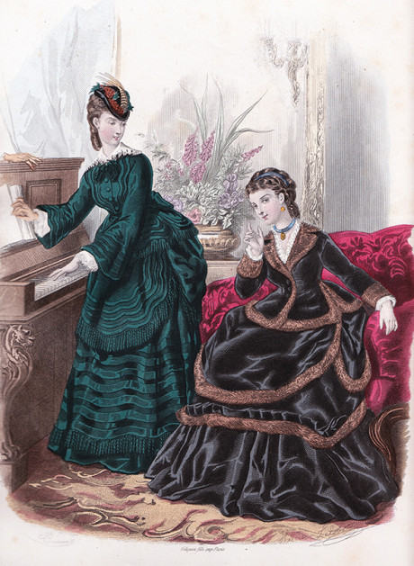 La mode illustrée, incisione acquerellata