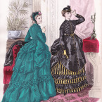 La mode illustrée, incisione acquerellata La mode illustrée, incisione acquerellata