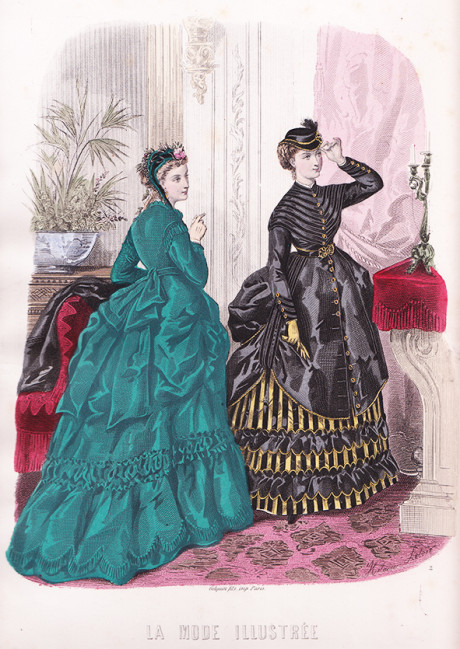 La mode illustrée, incisione acquerellata