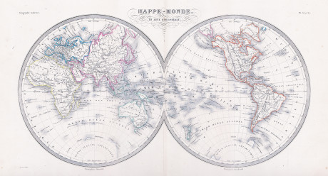 Mappamondo in 2 emisferi, Malte-Brun