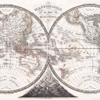 Mappamondo in 2 emisferi, Charles V. Monin