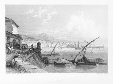Incisione su acciaio, Genova, W. Brockedon