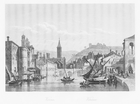 Incisione su acciaio, Verona, H. Mandeville