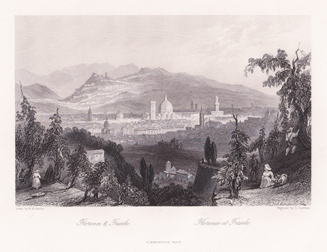 Incisione su acciaio, Firenze, W. Brockedon