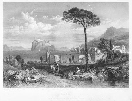 Incisione su acciaio, Ischia, W. Brockedon