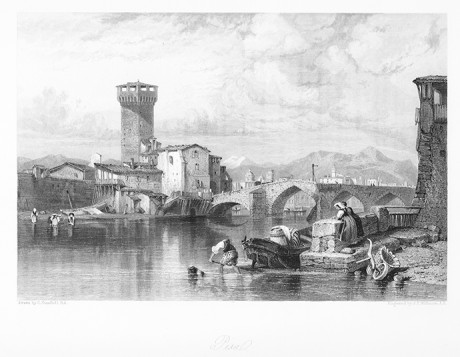 Incisione su acciaio, Pisa, W. Brockedon