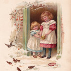 Illustrazione da libri per bambini, Cromolitografia dell'800 Illustrazione da libri per bambini, Cromolitografia dell'800